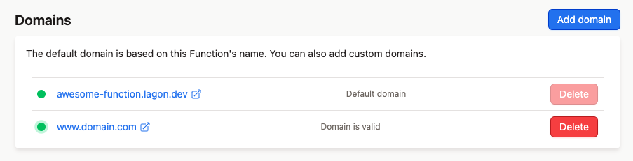 Custom domains